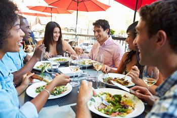 Friends at restaurant