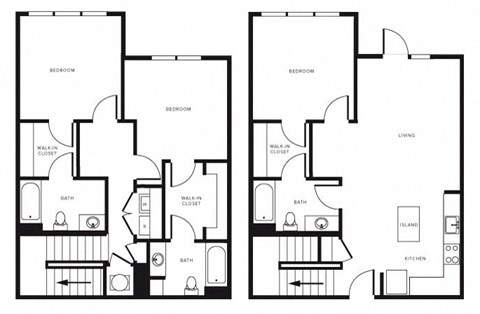 Floor plan for 3 beds, 3 baths, 1493 sqft