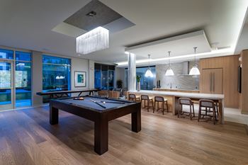Billiards table in clubhouse