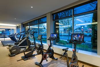Cardio machines in gym
