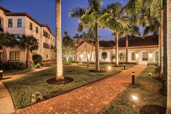 Courtyard at twilight