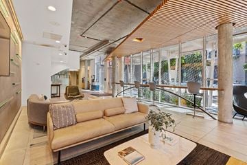 San Francisco apartment for rent - a living room with a couch and a table