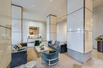 New York apartment for rent - a living room with couches and a table
