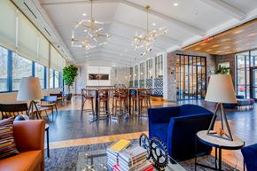 Melrose apartment for rent - Entertainment Lounge with bar seating at Windsor at Oak Grove