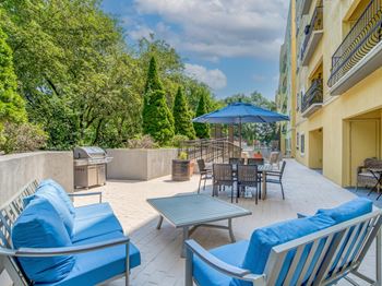 Outdoor grilling stations and patio lounge