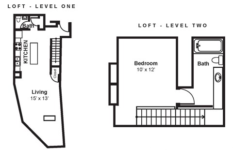 Floor plan for 1 bed, 1 bath, 801 sqft