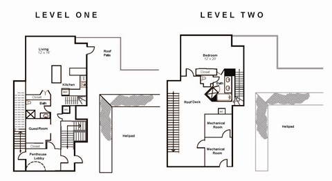 Floor plan for 2 beds, 2 baths, 1457 sqft