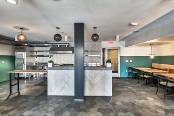 The galley kitchen in clubhouse