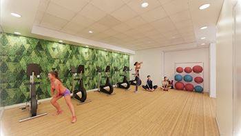 24 Hour fitness center with spin room