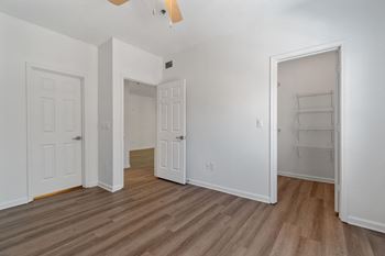 Spacious walk-in closets