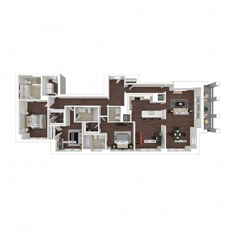 Floor plan for 3 beds, 3.5 baths, 2160 sqft