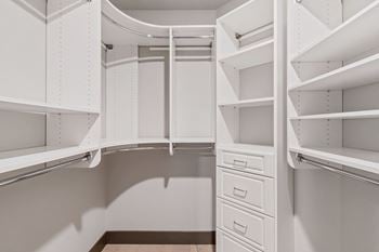 Spacious walk-in closets