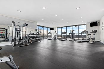 24-Hour rooftop fitness center and yoga studio