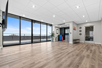 24-Hour rooftop fitness center and yoga studio