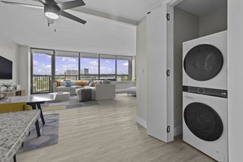 Stackable washer and dryer in select apartment homes!