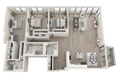 Floor plan for 3 beds, 2.5 baths, 2000 sqft