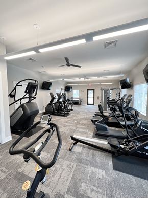Norfolk apartment for rent - a gym with treadmills and other exercise equipment in a building