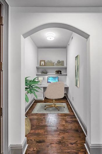 Built-in bookcase & work stations