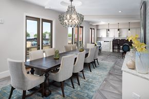 Alpharetta apartment for rent - a dining room with a long table and chairs