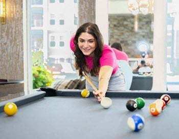 Community lounge with billiards