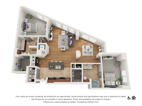 Floor plan for 2 beds, 2 baths, 1471 sqft