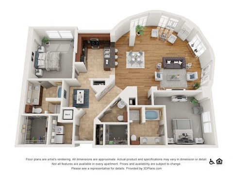 Floor plan for 2 beds, 2.5 baths, 1840 sqft