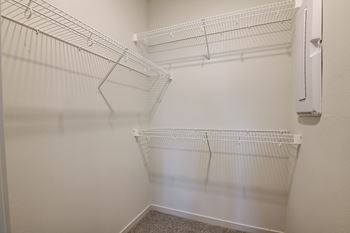 Walk-in closets with built-in shelving