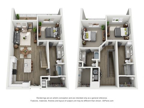 Floor plan for 3 beds, 3 baths, 1704 sqft