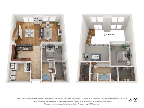 Floor plan for 2 beds, 2 baths, 1887 sqft