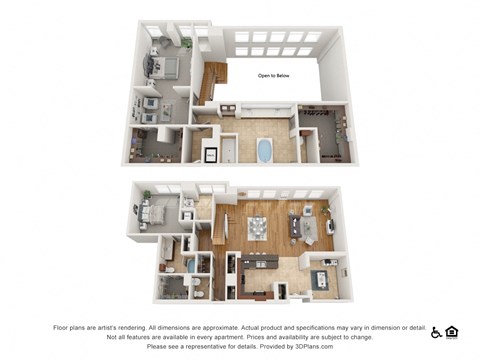 Floor plan for 2 beds, 2.5 baths, 2813 sqft