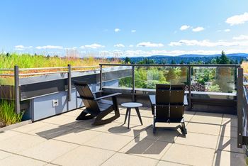 Outdoor kitchen and casual seating