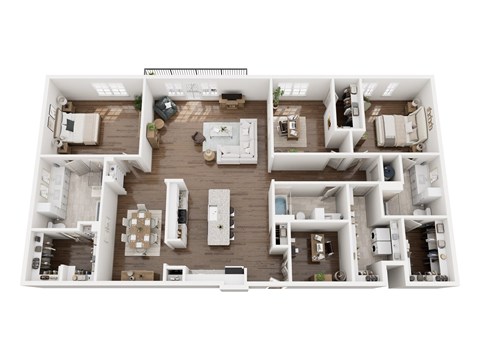 Floor plan for 3 beds, 3 baths, 2310 sqft