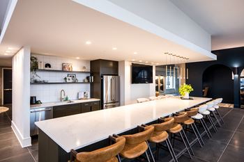 Rooftop clubhouse with demonstration kitchen