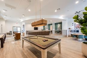 Maitland apartment for rent - A billiard table is in the middle of a room with a pool table and a snooker table.