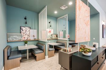 Co-working space with complimentary coffee bar