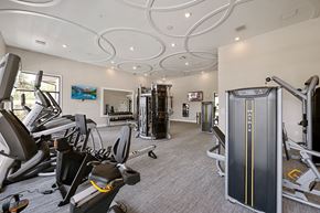 Orlando apartment for rent - A gym with a variety of equipment including treadmills, weights, and exercise machines.
