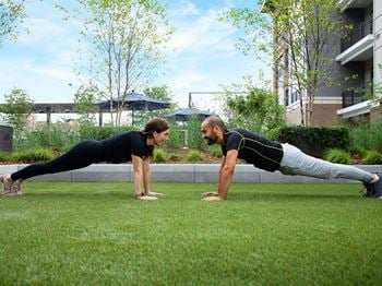 Couple exercising