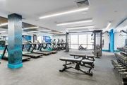 Jersey City apartment for rent - a gym with cardio equipment and weights on the floor at One Ten Apartments, New Jersey, 07310