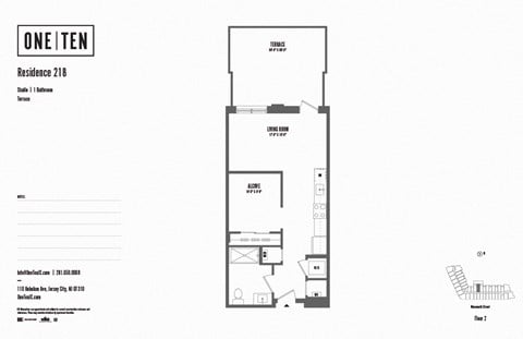 Floor plan for studio, 1 bath, 586 sqft