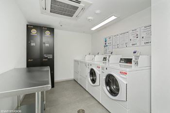 A washer and dryer room