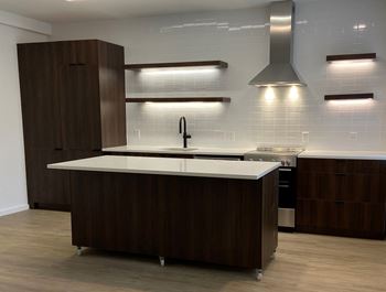 Modern cabinets and island