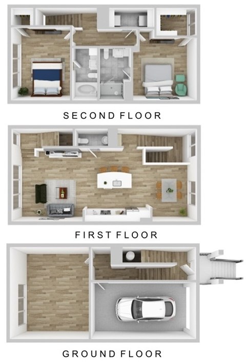 Floor plan for 2 beds, 2.5 baths, 1806 sqft