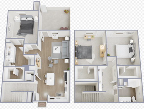 Floor plan for 3 beds, 2 baths, 1668 sqft