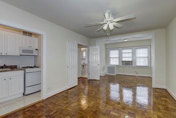 Living room with ceiling fan