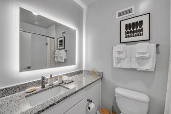 Illuminated bathroom mirrors