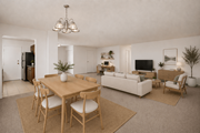 Silver Spring apartment for rent - A dining room with a wooden table and chairs.