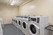 Silver Spring apartment for rent - A row of washing machines in a laundromat.