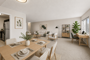 Silver Spring apartment for rent - A dining room with a table set for a meal.