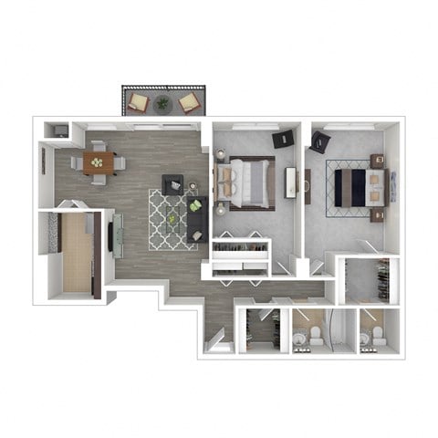 Floor plan for 2 beds, 1.5 baths, 1110 sqft