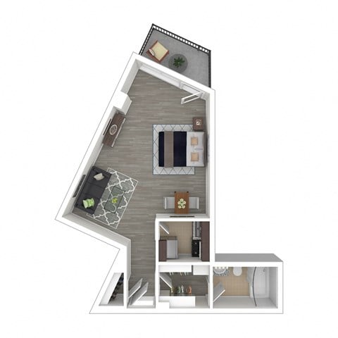 Floor plan for studio, 1 bath, 460 sqft
